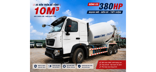 XE TRỘN BÊ TÔNG HOWO T7H 380HP 10M3