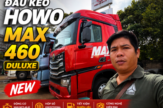XE ĐẦU KÉO HOWO MAX 460 CẦU LÁP BẢN DELUXE