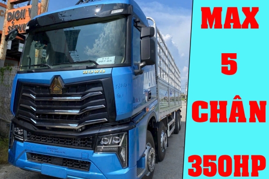 XE TẢI HOWO 5 CHÂN THÙNG MUI BẠT MAX 350