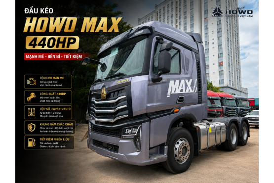 ĐẦU KÉO HOWO MAX 440HP CẦU LÁP