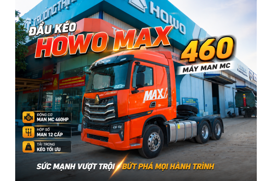 XE ĐẦU KÉO HOWO MAX 460HP CẦU LÁP