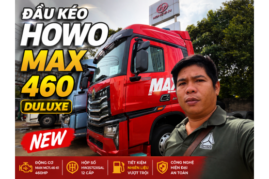 XE ĐẦU KÉO HOWO MAX 460 CẦU LÁP BẢN DELUXE