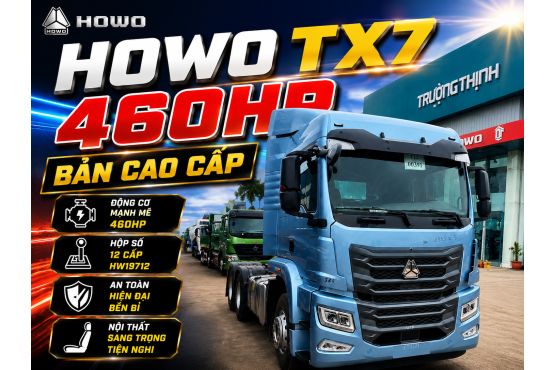 ĐẦU KÉO HOWO TX7 460HP BẢN CẦU LÁP